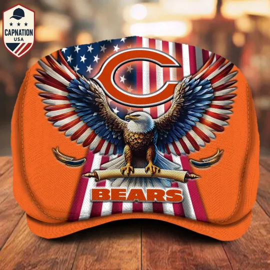 Chicago-Bears Jeff Cap Personalized Name football Jeff Cap Driving Cap Golf Cap