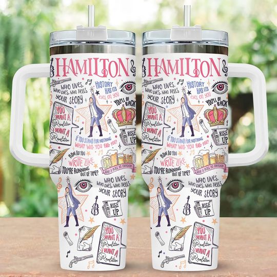 Star Musical 40oz Tumbler, Rising Star Tumbler With Handle, Broadway Fan Gift, Stainless Steel Travel Cup, Musical Theater Lover Mug