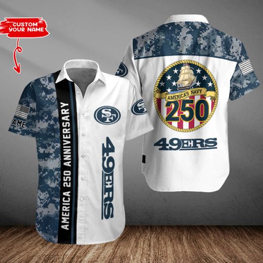 San Francisco 49ers US 250th Anniversary Button Shirt Summer Holiday Gifts