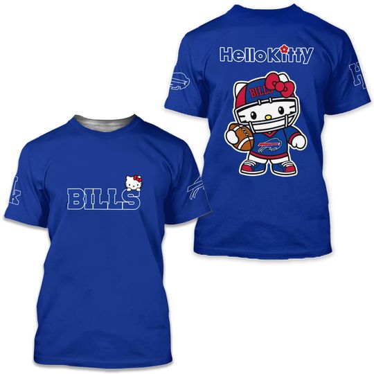 Bills x Hello Kitty 2025 Blue 3D T-Shirt, Gift For Fan