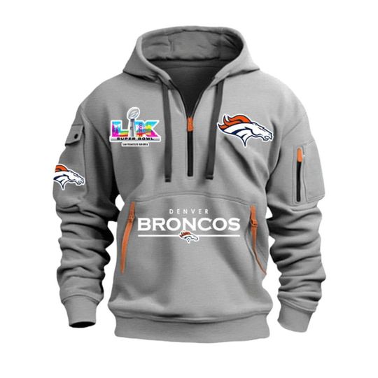 Broncos Super Bowl LX 2026 Quarter Zip Hoodie