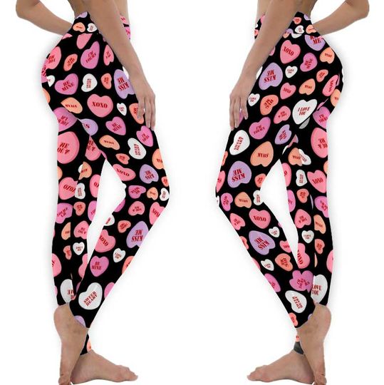 Conversation Candy Hearts Valentine's Day Women's Leggings