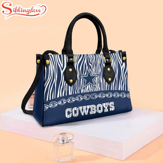 football Dallas Cowboys Zebra Pattern Leather Handbag