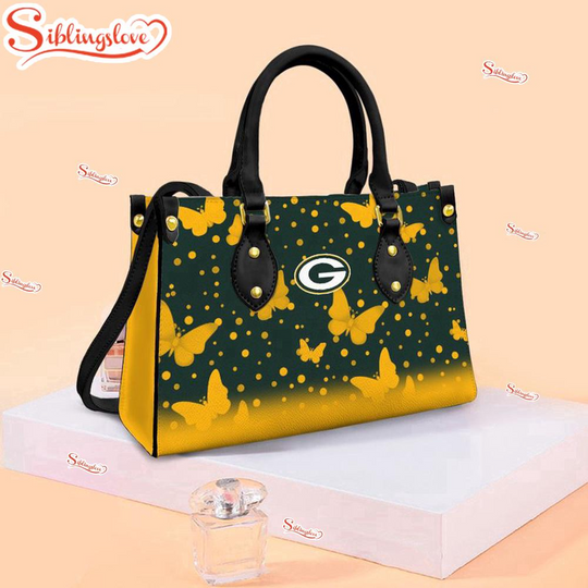 Discover football Green Bay Packers Butterfly Pattern Leather Handbag
