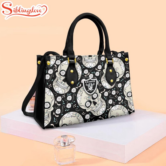 Discover football Las Vegas Raiders Skull Pattern Leather Handbag