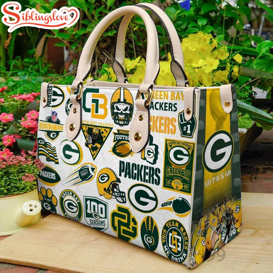 football Green Bay Packers Logo Leather Handbag For Fans