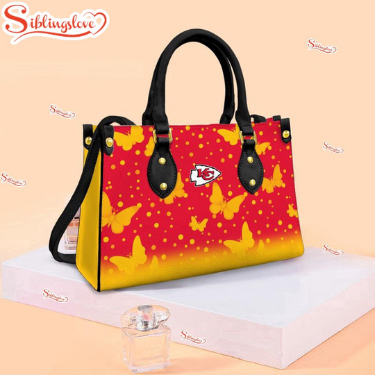 football Kansas City Chiefs Butterfly Pattern Leather Handbag