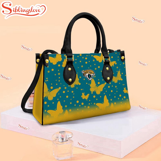 Discover football Jacksonville Jaguars Butterfly Pattern Leather Handbag