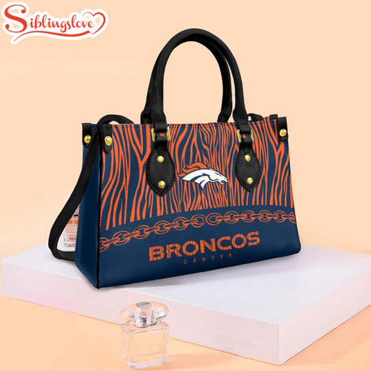 football Denver Broncos Zebra Pattern Leather Handbag