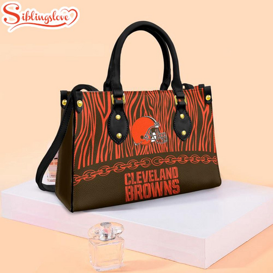football Cleveland Browns Zebra Pattern Leather Handbag