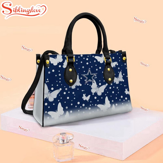 football Dallas Cowboys Butterfly Pattern Leather Handbag