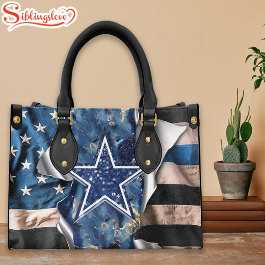 football Dallas Cowboys US Flag Leather Handbag For Fans