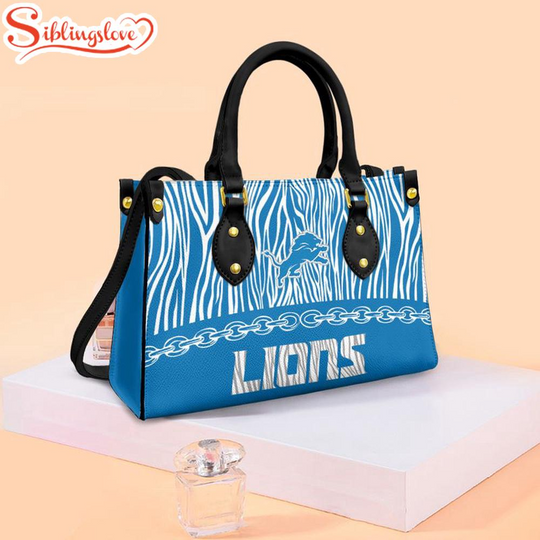 Discover football Detroit Lions Zebra Pattern Leather Handbag