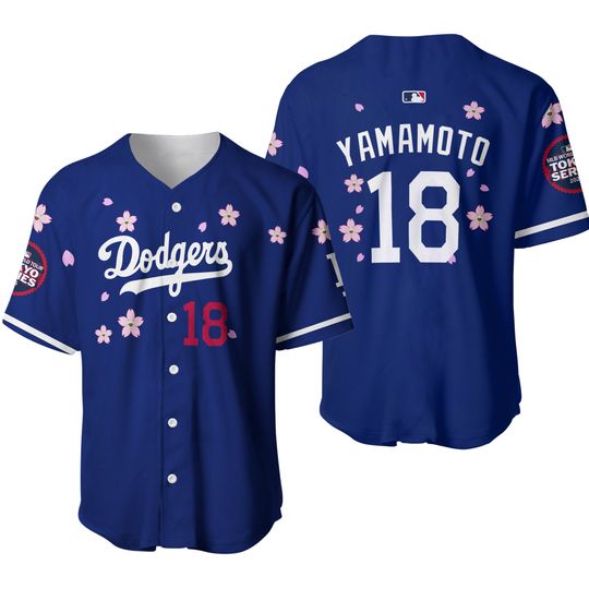 Yoshinobu Yamamoto Baseball Jersey Blue men Unisex All Size