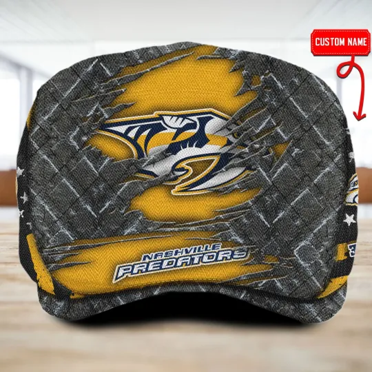 Discover Nas*hville Team Predator*s Jeff Cap Driving Cap Golf Cap Newsboy Cap Flat Cap