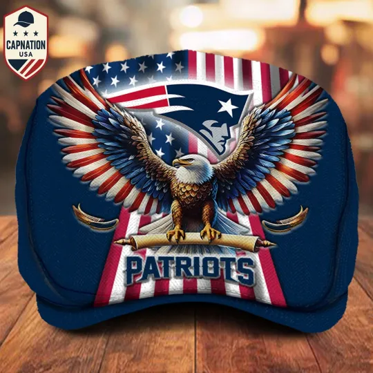Discover New-England-Patriots Jeff Cap Newsboy Cap Driving Cap Flat Cap Golf Cap For Men