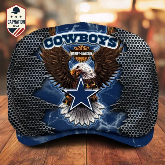 Discover Dallas-Cowboys Jeff Cap H davidson Jeff Cap football Newsboy Cap Flat Cap11