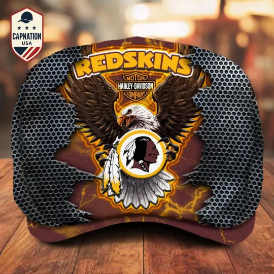 Discover Washington-Redskins Jeff Cap H davidson Jeff Cap football Newsboy Cap Flat