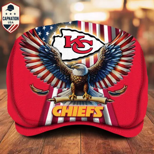 Discover Kansas-City-Chiefs Jeff Cap Newsboy Cap Driving Cap Flat Cap Golf Cap For Men