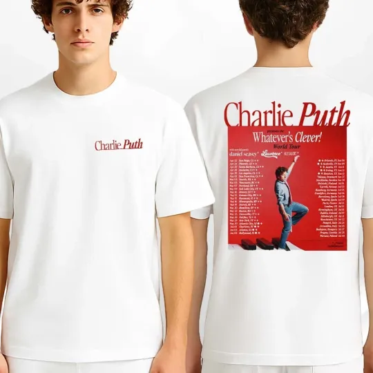 Discover Charlie Puth Whatever’s Clever World Tour 2026 Vintage Concert Unisex T-Shirt