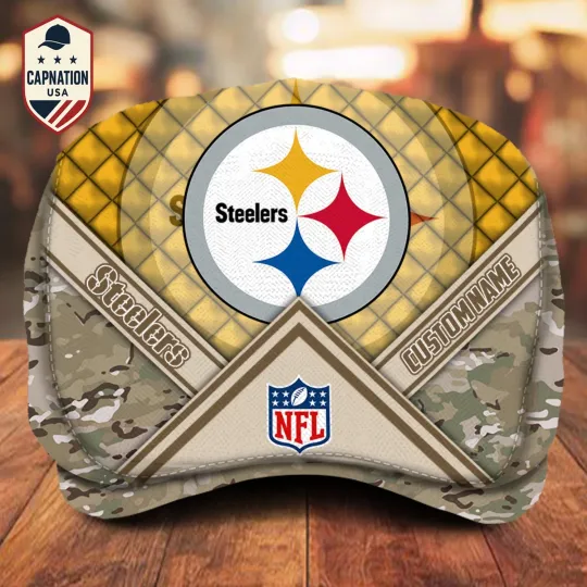 Discover Pittsburgh-Steeler Jeff Cap Steeler Newsboy Cap Flat Cap football Golf Cap