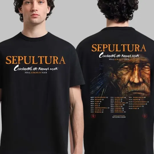 Discover Sepultura Celebrating Life Through Death Final European Tour 2026 T-Shirt