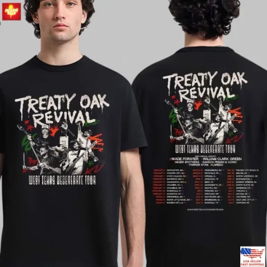 Discover Treaty Oak Revival West Texas Degenerate Tour 2026 North American T-Shirt