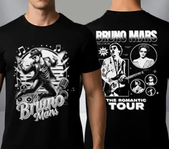 Discover New Bruno Mars The Romantic Tour 2026-2 Sides Shirt