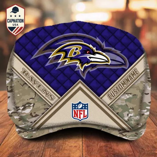 Discover Baltimore Team Ravens Jeff Cap Ravens Newsboy Cap Flat Cap football Golf Cap For Men