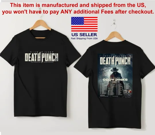 Discover Five Finger Death Punch 20th Anniversary World Tour 2026 T-Shirt