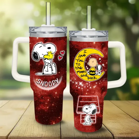 Discover Cartoon Dog Fan Tumbler 40oz with Handle – Insulated Cup