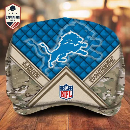 Discover Detroit Team Lions Jeff Cap Lions Newsboy Cap Flat Cap football Golf Cap For Men