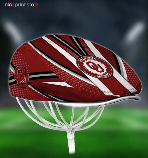 Oklahoma Team Sooners Jeff Cap Driving Cap Golf Cap Flat Cap Newsboy Cap