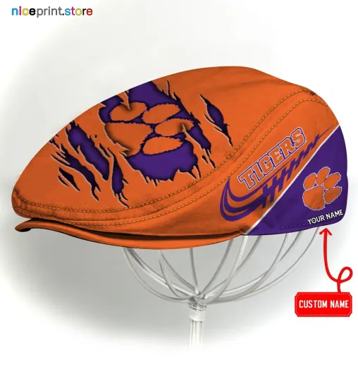 Discover Clemson Team Tigers Jeff Cap Driving Cap,  Golf Cap Flat Cap Gold Cap