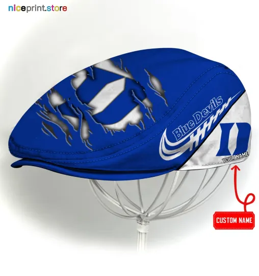 Discover Duke Blue Team Devils Jeff Cap Driving Cap,  Golf Cap Flat Cap Gold Cap