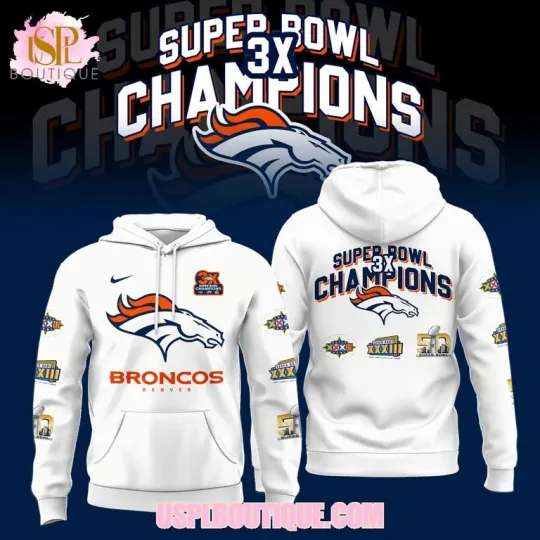 Discover Denver Three Time Legacy Orange 3D Bold Style Hoodie