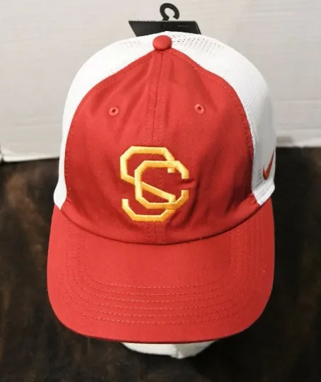 Discover USC Trojans Nike Cap Heritage 86 Vault Trucker Adjustable Hat - Cardinal