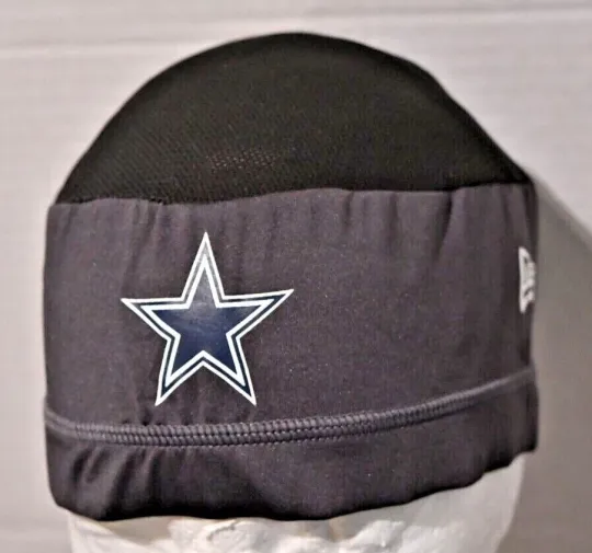 Discover Men's New Era Gray/Black Dallas Cowboys football Training Skully Cap S-L NWOT