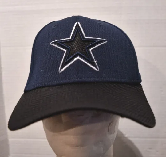 Discover Dallas Cowboys New Era 39Thirty Navy/Black Baseball Hat Cap Small/Medium  NWOT