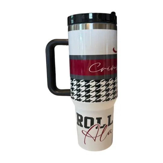 40oz Stainless Steel Sublimation Tumbler~Roll Tide~College Football~Crimson~Gift