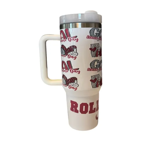 40oz Stainless Steel Sublimation Tumbler~Roll Tide~College Football~Crimson~Gift