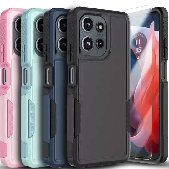 Discover For Motorola Moto G 2025 Case Shockproof Phone Cover + Tempered Glass Screen