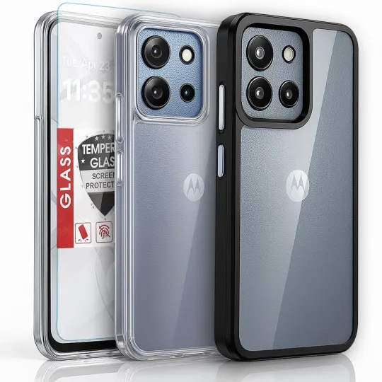 Discover For Motorola Moto G 5G 2025 Case Phone Cover Shockproof + Tempered Glass Screen