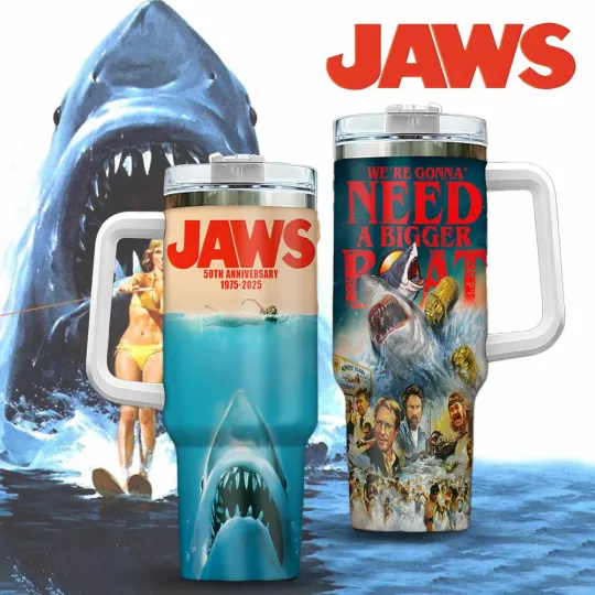 Discover Ocean Shark Horror Fan Art Custom Stanley Cup 40oz Tumbler With Handle