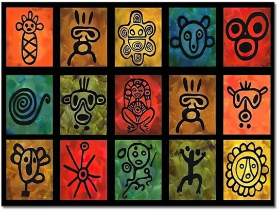 Discover Symbol Art Poster Puerto Rican Art Taino Symbol Vintage Canvas Wall Decor Canvas