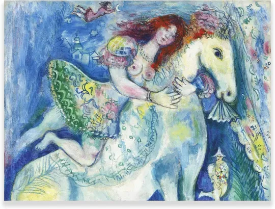 Discover Marc Chagall Paintings - Woman on The Horse Poster- Classic Oil Painting