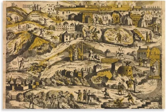 Discover Illustration Map Of The Pilgrim's Progress 1813 Print Poster Vintage Canvas