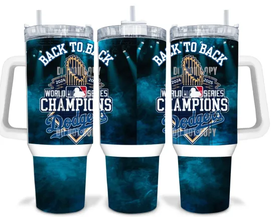 Discover Dodger Back to Back Champions Sublimation 40 ounce Tumbler