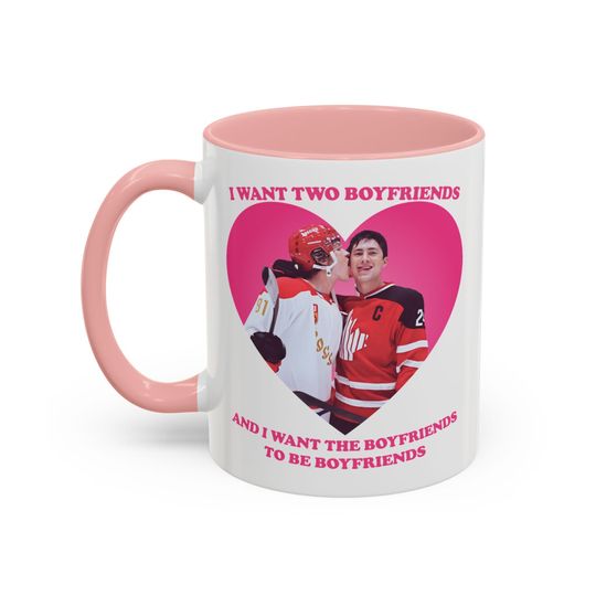 Discover Ilya Shane I Want Two Boyfriends Heated Pink Heart Accent Mug
