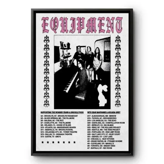 Discover Equipment 2026 Tour Poster Emo Indie Concert Music Wall Art
